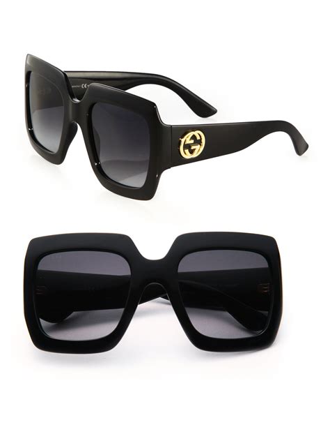 gucci sunglasses oversize|Gucci 54mm oversized square sunglasses.